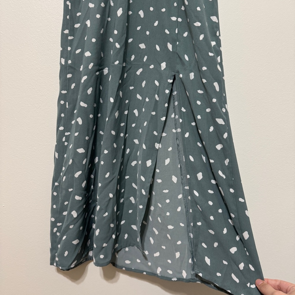 Abercrombie & Fitch Polka Dot Midi Dress Size XS Teal Green - Picture 5 of 7